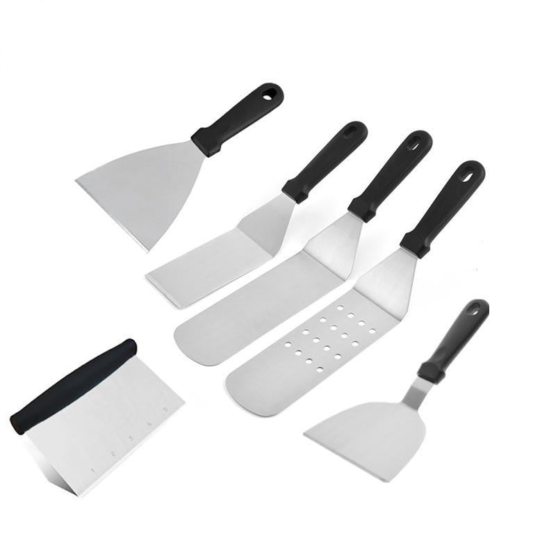 Cross-border spot stainless steel barbecue set, outdoor barbecue tools BBQ grill cooking shovel iron plate grill shovel grill fork
