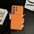 Suitable for samsung s26ultra plain leather mobile phone case small v pattern anti-fall simple cross-border s25 protective cover foreign trade case