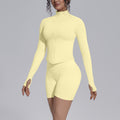 seamless pure color tight high elastic breathable stand collar zipper outwear sports running fitness yoga suit for women