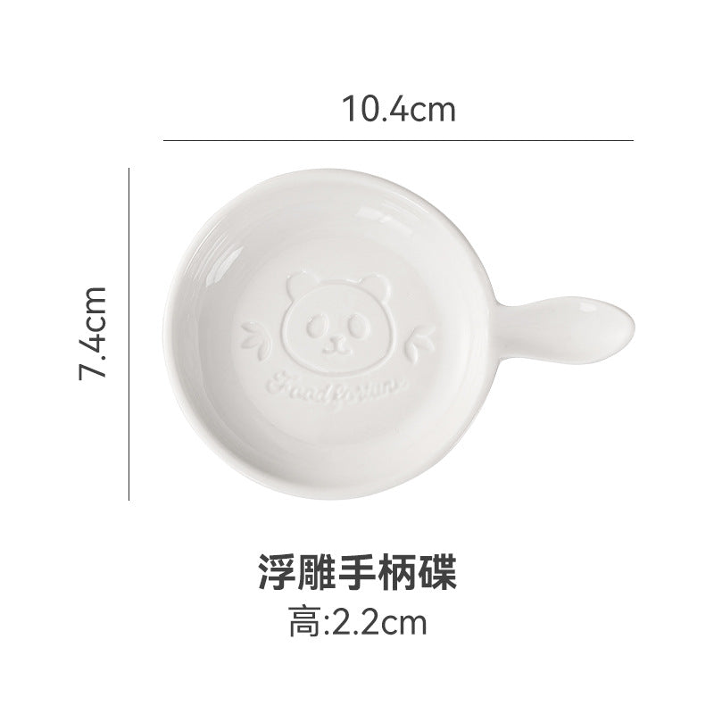 Ceramic tableware cartoon seasoning dipping dish for home bowls and chopsticks creative sauce hotel cute side dishes soy sauce wholesale