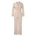 D3315 european and american style women's new fashion elegant ol ruffle long sleeve top and wide leg pants cross-border set