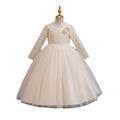 Exportlong sleeveskids dress lace princess dress female flower girl piano performance dress flower girl