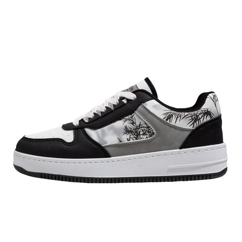 Trendy ink wash painting skate shoes - 2026 new men's collection: high-style, versatile, casual sneakers for students and athletes