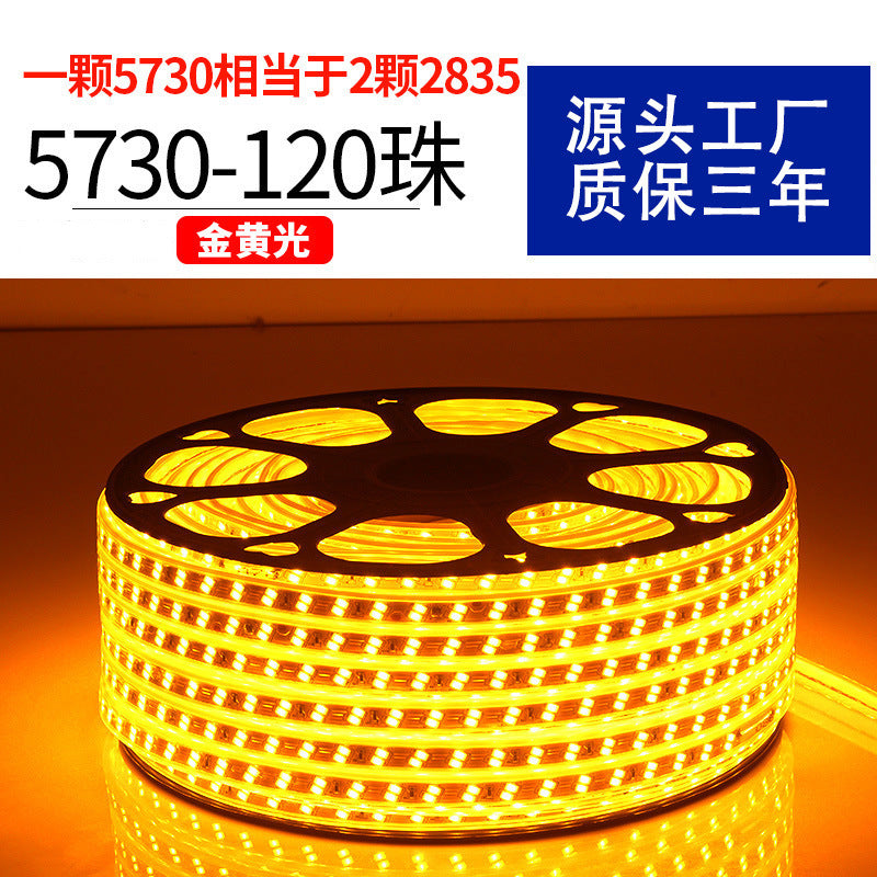 220v household outdoor waterproofled light strip super bright white light strip outdoor exterior wall construction site tunnel lighting