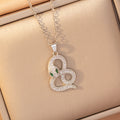 X8301-14 [titanium steel chain copper inlaid zirconium pendant]