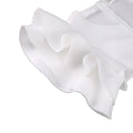 women's sexy v-neck high-waisted bodycon mini dress - commute-ready white ruffle hem party dress