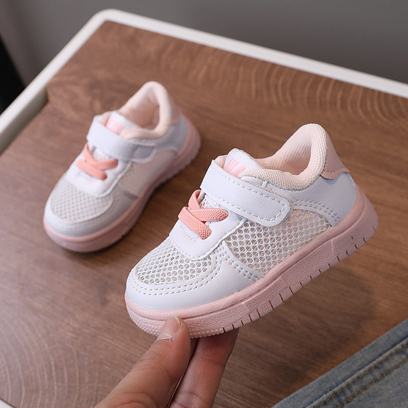 Baby & toddler shoes: summer breathable crib shoes, sandals, hollow-out sneakers, white shoes, and athletic shoes for boys & girls