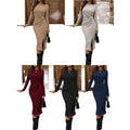 Real shot of export cross-border independent station 1688 foreign order  fashion twist slit dress