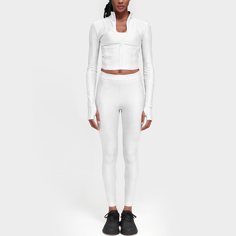 new arrival long-sleeve yoga top and bottom set - premium women's activewear two-piece workout outfit