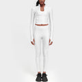 new arrival long-sleeve yoga top and bottom set - premium women's activewear two-piece workout outfit