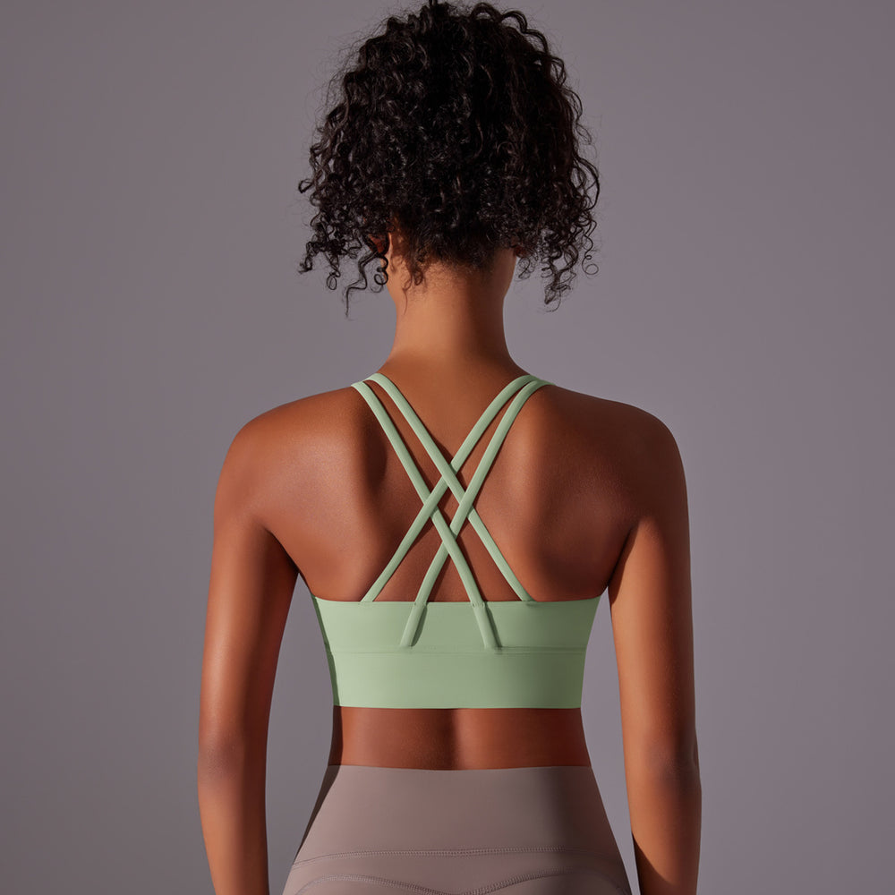 Processing personalized brushed cross back shockproof push-up sports intimates cloud-like yoga sports bra fitness tops