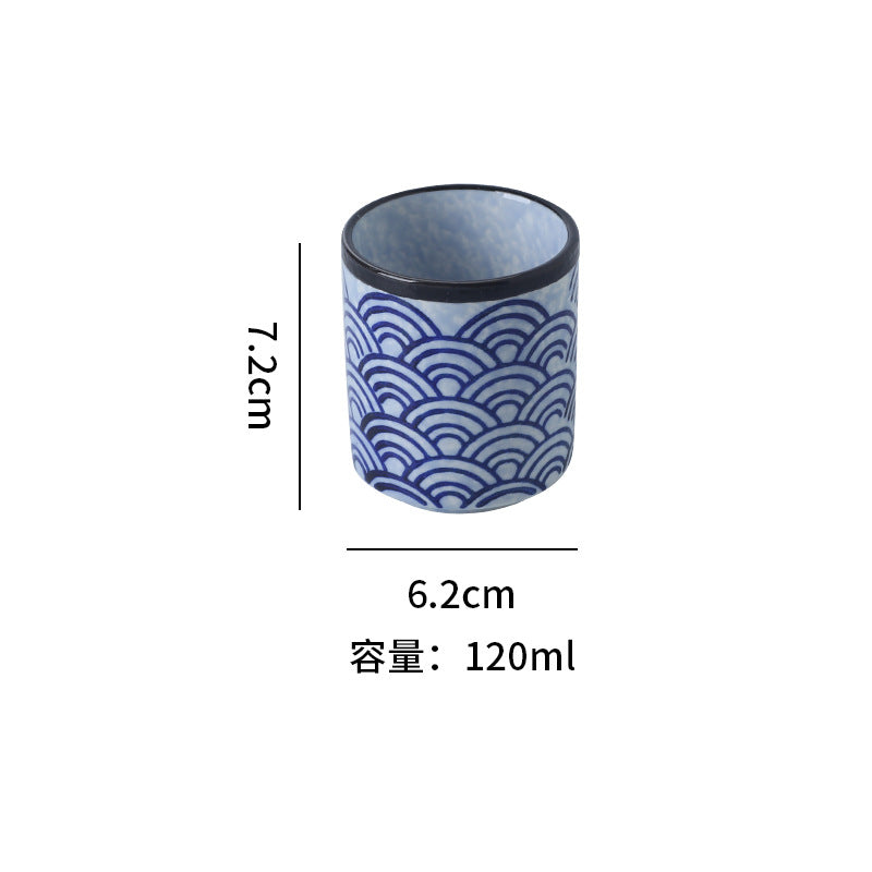 Japanese classic blue pattern tableware hotel style western food plate deep plate for home high-looking rice bowl byron tableware