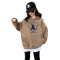 Girls' fleece-lined sweatshirt - spring/autumn collection  - new trendy style for older girls - autumn children's clothing - stylish kids' top - relaxed fit