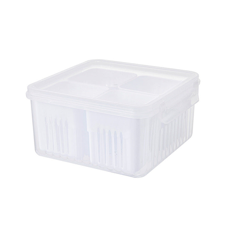Lecheng chopped green onion box, four-part green onion fresh-keeping box, green onion, ginger and garlic compartment storage box, refrigerator food refrigeration fresh-keeping box