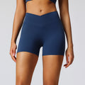 new arrival sports shorts for women outwear peach butt tight yoga shorts cross waistband sexy fitness pants