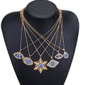 Sweater necklace wholesale european and american cross-border devil's eye jewelry pendant female niche exaggerated multi-layered clavicle chain