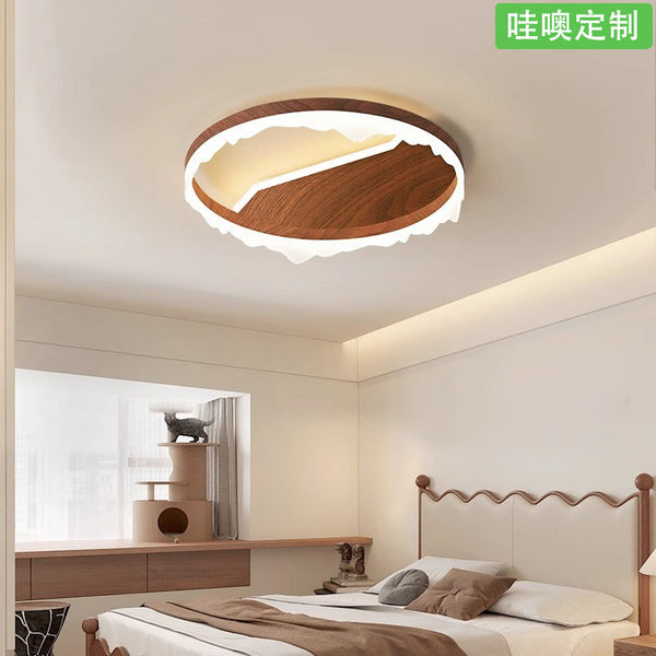[Wow] Ceiling lamp Modern simple full spectrum eye protection Walnut color retro warm romantic room lamp