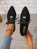 Exportplus size spring new arrivalplaid low heel pointed toe fashion deep mouth soft bottom front tie back tweed styleflats women