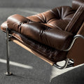 Genuine leather single sofa chair, medieval style rum chair, italian oil wax leather casual chair, living room casual sofa chair personalized