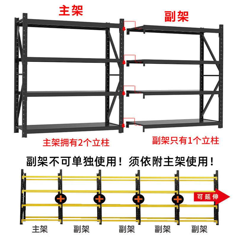 E-commerce Shelf Shelf Light Medium Heavy Duty Shelf Three-dimensional Warehouse Shelf Household Express Iron Shelf