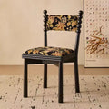 French chinese retro style dining chair for home living room chinese ancient style chair designer solid wood upholstered backrest makeup stool