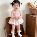Summer lightweight chic romper dress - baby girl vest dress - newborn bodysuit - outdoor outfit