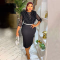 African cross-border foreign trade european and american clothing new arrival  independent station plus sizeolelegantwork clothing hip dress