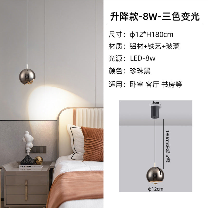 [Strict selection] Bedroom bedside chandelier light luxury modern simple liftable master bedroom chandelier bedside lamp small chandelier