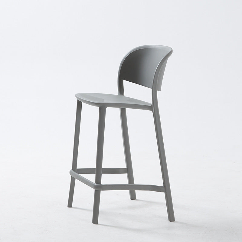 Scandinavian modern casual backrest high chair bar chair stackable outdoor cafe table stool bar chair island chair