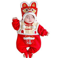 Baby onesie fall and winter clothing for men and women, baby new year's greetings, 100-day-old first-year catching-week dress, fleece-lined romper, chinese style