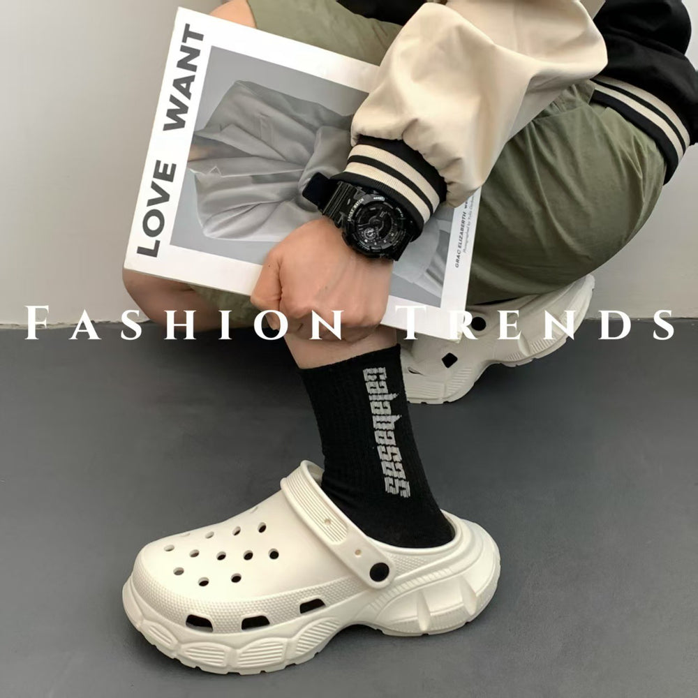 Couple soft bottom crocs summernew arrivalabrasion resistantnon-slip breathable beach deodorizing filteroutwear slippers toe cap slippers