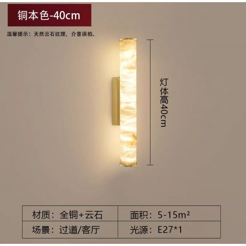 Spanish natural marble wall lamp - ideal for hotel, villa, background wall, entryway, stairwell, hallway, bedroom, and bedside decor