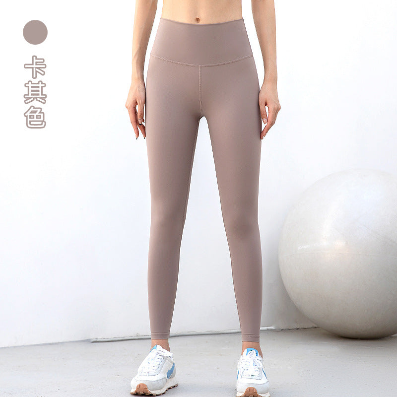Naked feeling peach butt yoga pants waist tight high waist hip lifting outdoor sports fitness pants for women wholesale