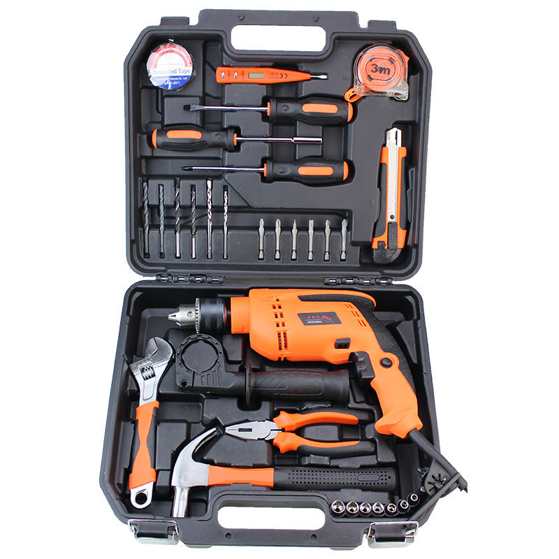 Impact drill toolbox set Household hand electric drill 13mm electric drill Household combination Hardware set Electrical auto repair