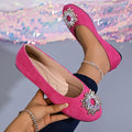 Classyflats french rhinestone flats spring & fall new arrivaleasiest for match black square toe flats bean work clothing shoes