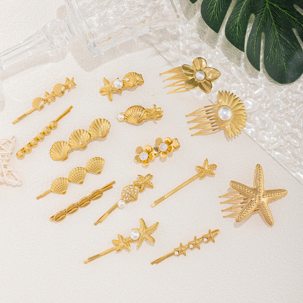 Diy hair accessories wholesale fashion cross-border jewelry niche stylestarpersonalized star flower bridal headwear women's hairpin one-word clip