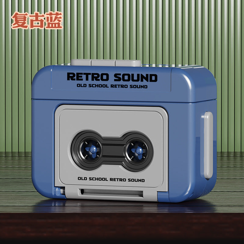 Mini rotating light-up cd player keychain speaker - handheld megaphone for creative and fun keychains