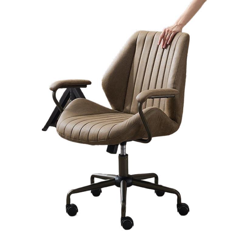 Retro leather computer chair, comfortable office chair, anchor chair, new study chair, rotating lift