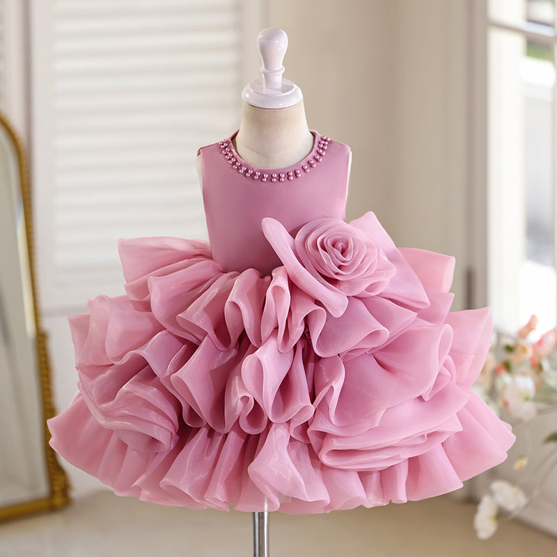 hot-selling baby girl princess dress, fluffy cake dress, skirt, children's day costume, birthday, one-year-old, in stock