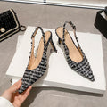 Xiaoxiangfeng pointed toe shallow mouth toe back hollow sandals for women 2026new arrival thin heel rubber bottom spring & fall style fashion boutique