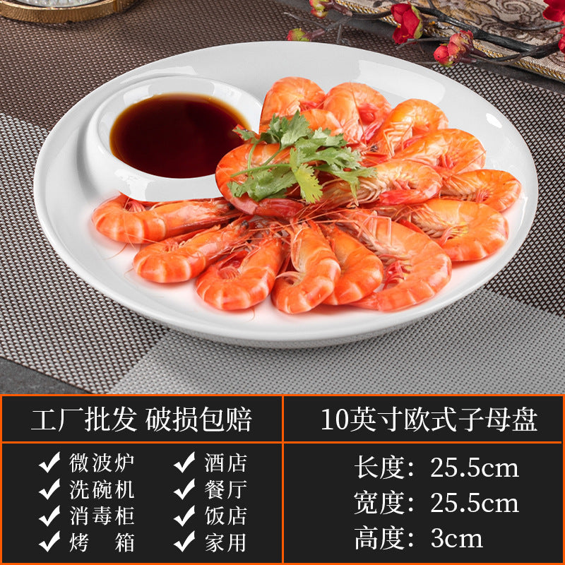 High-end ceramic pure cabbage plate, special-shaped asymmetrical cold dish plate, stir-fry plate, tableware for restaurants and hotels