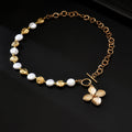 fashionaccessible luxury style imitation pearl flower pendant necklace niche stylish exaggerated sense of design ot clavicle chain