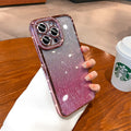 Sparkling electroplated rhinestone iphone 17 pro case - water ripple gradient glitter apple 16 soft case 14