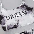 new arrivalprinting english dream suspender tops and tie-dyed shorts home wear suit pajamas wholesale