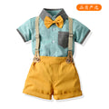Spring/summer new arrivals: boys' color block short sleeve tee & shorts set - trendy kids' clothing, ready stock wholesale