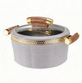 3pcs striped gold edge thermal insulation box 0.8l-2.0l-3.5l food warmer thermal insulation tableware