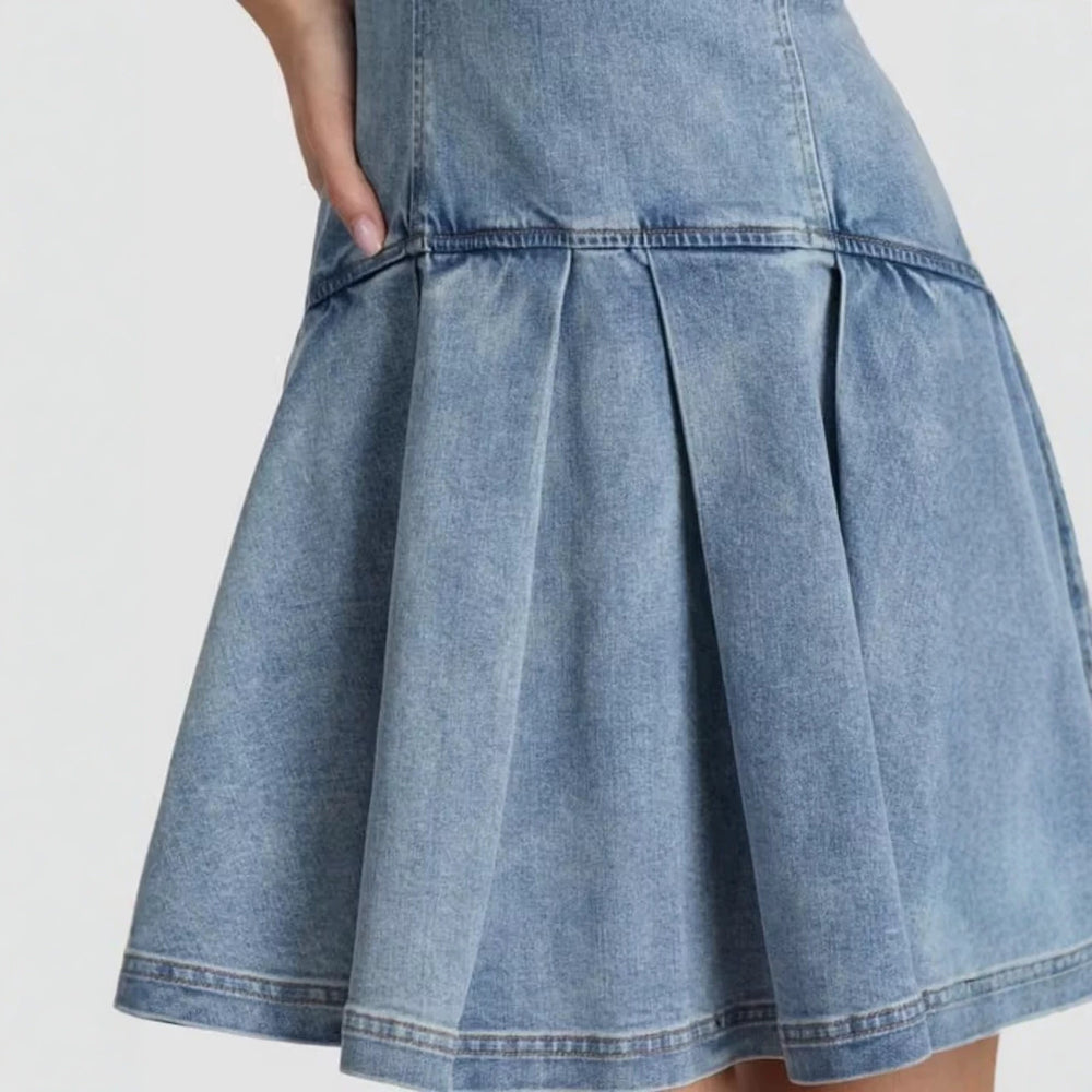 Amazon independent station cross-border  summer new arrival classy denim sleeveless dress women's casual home