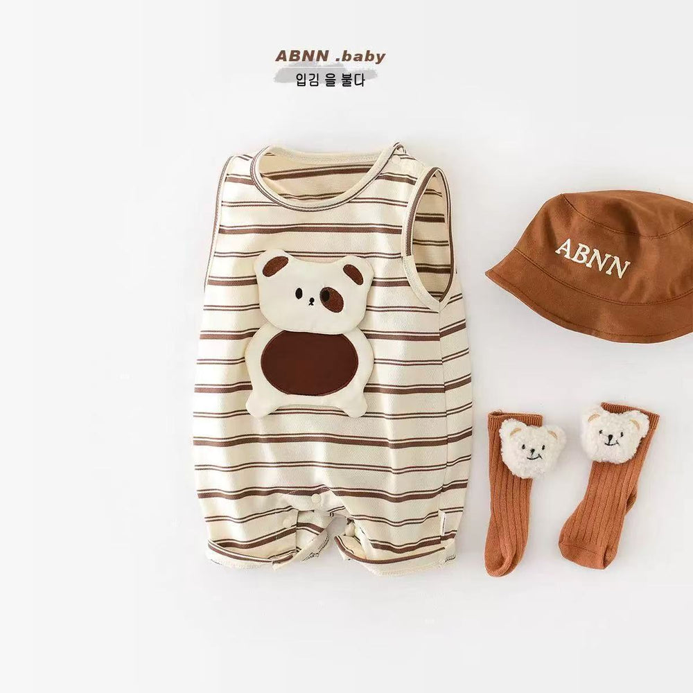 Summer infant clothes baby fashionable striped thin vest romper super cute infant onesie outing clothes