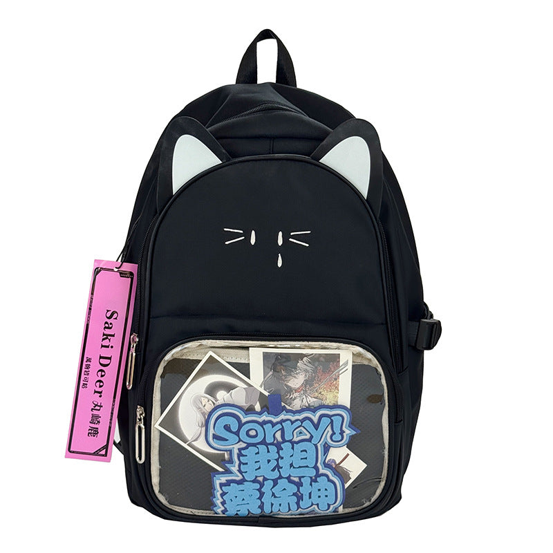 New high-value, fresh, sweet and cute female backpack, junior high school student schoolbag, light travel and large-capacity backpack.