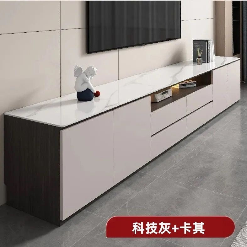 Solid wood tv cabinet floor-standing casualaccessible luxury style storage cabinet for home living room coffee table slate tv cabinet combination cabinet